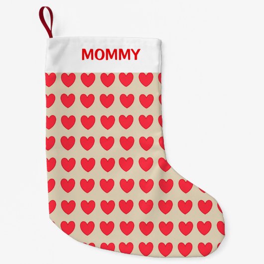 Schönes Herzmuster Kleiner Weihnachtsstrumpf (Vorderseite)