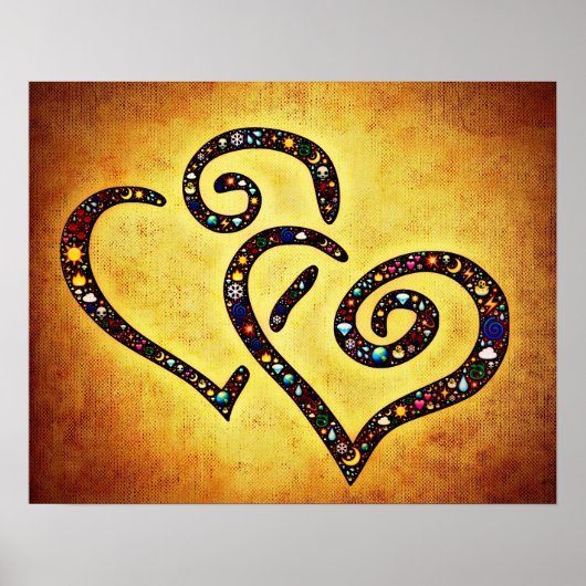 Schönes Herzposter Poster (Vorne)