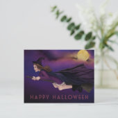 Schönes Hexenmalerei Halloween Postkarte (Stehend Vorderseite)