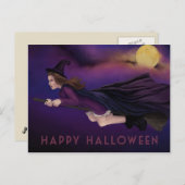 Schönes Hexenmalerei Halloween Postkarte (Vorne/Hinten)