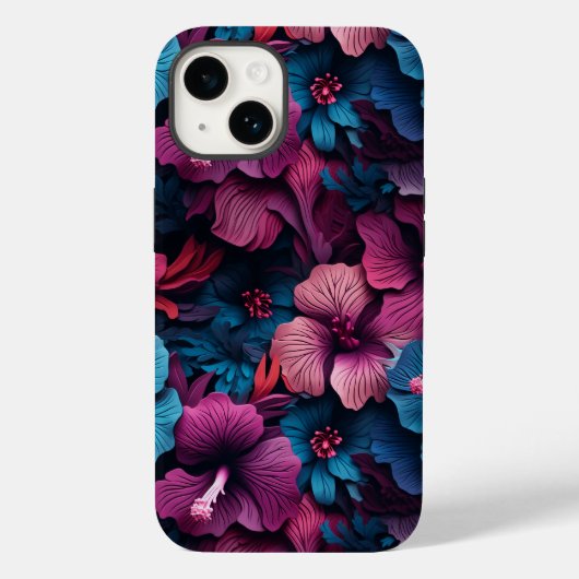 Schönes Hibiskus-Blumenmuster Case-Mate iPhone Hülle (Rückseite)