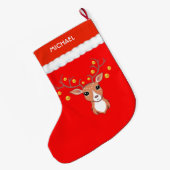 Schönes Hirsch Großer Weihnachtsstrumpf (Rückseite (Hängend))