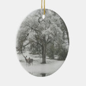 Schönes Hirsch im Schnee Weihnachten Ornament (Rechts)