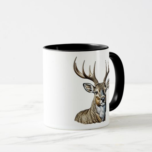 Schönes Hirsch mit Antlern Tasse (VorderseiteRechts)