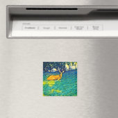 Schönes Hirschnapping auf dem Rasen Magnet (In Situ (Geschirrspüler))