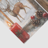 Schönes Hirschpaar in Fensterscheiben im Winter Seidenpapier (Ausschnitt)