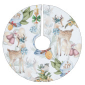 Schönes Hirschwasser Weihnachten Polyester Weihnachtsbaumdecke (Vorderseite)