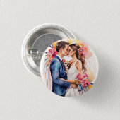 Schönes Hochzeitscouch mit Niedlichem Funny Button (Vorne & Hinten)