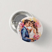 Schönes Hochzeitscouch mit Niedlichem Funny Button (Vorne & Hinten)