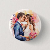 Schönes Hochzeitscouch mit Niedlichem Funny Button (Vorderseite)
