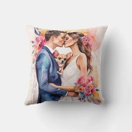 Schönes Hochzeitscouch mit Niedlichem Funny Kissen