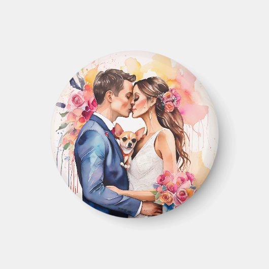Schönes Hochzeitscouch mit Niedlichem Funny Magnet (Vorne)