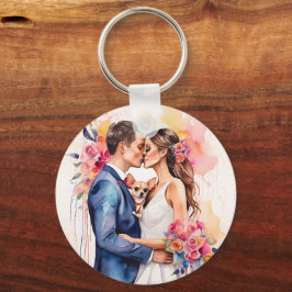 Schönes Hochzeitscouch mit Niedlichem Funny Schlüsselanhänger