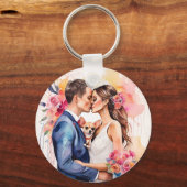 Schönes Hochzeitscouch mit Niedlichem Funny Schlüsselanhänger (Vorderseite)