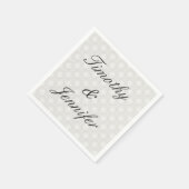 Schönes Hochzeitsdamasmuster Silber und Weiß Serviette (Ecke)
