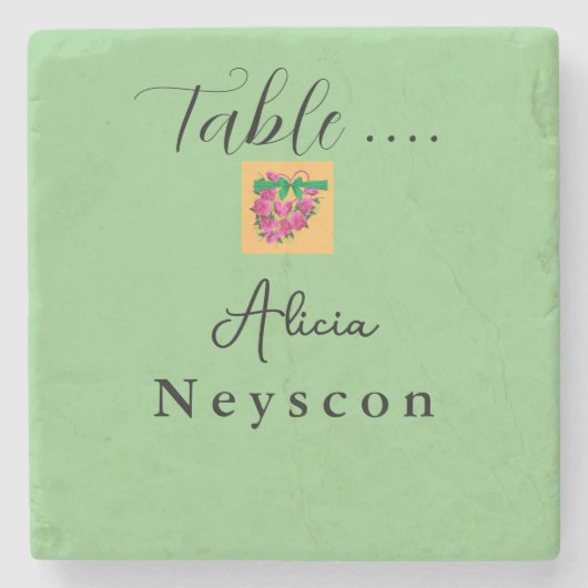 Schönes Hochzeitsgelände Blume Herz Steinuntersetzer (Vorderseite)