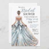 Schönes Hochzeitsgown-Brautparty Einladung (Vorne/Hinten)