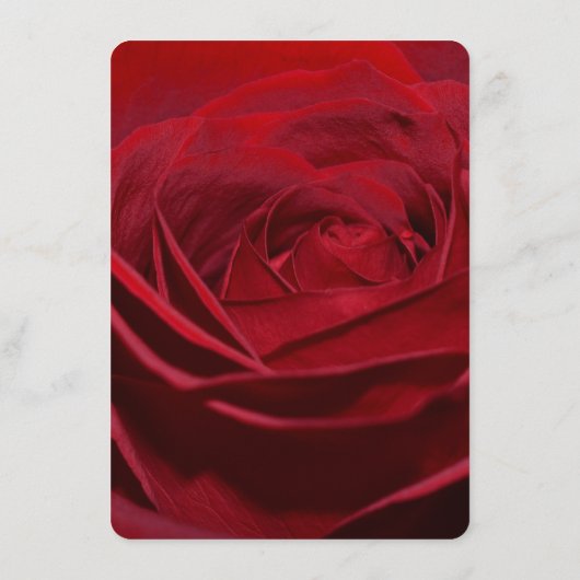 Schönes Hochzeitsmenü für Rote Rosen Menükarte (Rückseite)