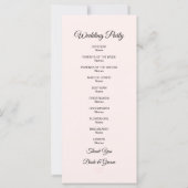 Schönes Hochzeitsprogramm für Blume (Rückseite)