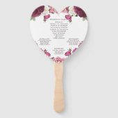 Schönes Hochzeitsprogramm für Floral Burgund Fächer (Rückseite)