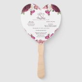 Schönes Hochzeitsprogramm für Floral Burgund Fächer (Vorderseite)