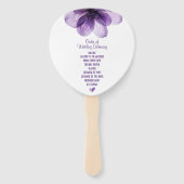 Schönes Hochzeitsprogramm für Lila Blume Fächer (Vorderseite)