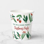 Schönes Holly Berry Personalisiertes Weihnachtsfes Pappbecher (Vorderseite)