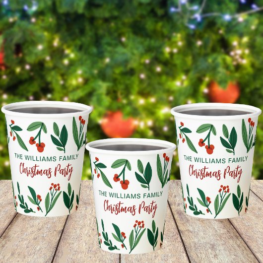 Schönes Holly Berry Personalisiertes Weihnachtsfes Pappbecher