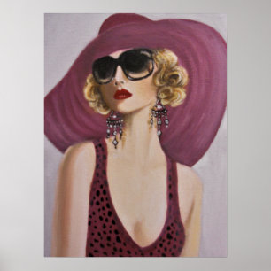 Schönes Hollywood Era Lady/Poster Poster