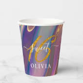 Schönes Holographic Sweet 16 Paper Cups Pappbecher (Vorderseite)