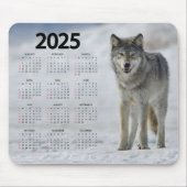 Schönes Holz Wolf 2025 Kalender Mousepad (Vorne)
