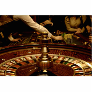 Schönes hölzernes Roulette-Rad Freistehende Fotoskulptur