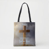 Schönes Holzkreuz Personalisiert Tasche (Vorderseite)