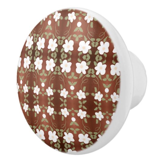 Schönes Honey Brown Flower Cabinet ziehen Keramikknauf (Rechts)