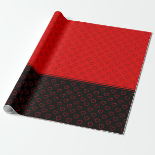 Schönes Hörmuster, rot und schwarz Geschenkpapier