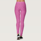 Schönes Hot Pink und Pink Polka Dot Muster Leggings (Rückseite)