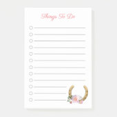 Schönes Hufeisen mit Blume und Aktivitäten Post-it Klebezettel (Vorderseite)