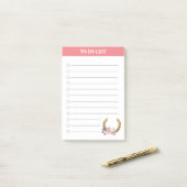 Schönes Hufeisen mit Blume zu erledigen Post-it Klebezettel (Auf Schreibtisch)