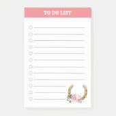 Schönes Hufeisen mit Blume zu erledigen Post-it Klebezettel (Vorderseite)