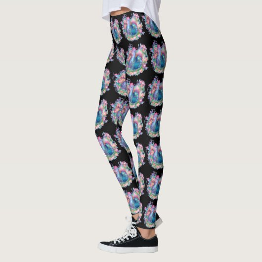 Schönes Huhn und Blume Leggings (Links)