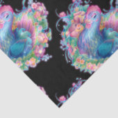 Schönes Huhn und Blume Seidenpapier (Ausschnitt)