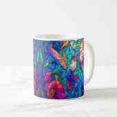 Schönes Hummingbird Flower Garden gesteinigt Glas Kaffeetasse (VorderseiteRechts)