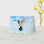 Schönes Hummingbird-Gemälde mit Ihrer Karte (Gelbe Blume)