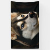 Schönes Husky Throw Kissen Banner (Vertikal)