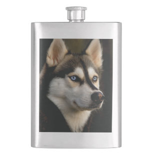 Schönes Husky Throw Kissen Flachmann
