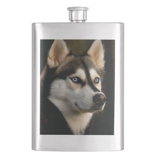 Schönes Husky Throw Kissen Flachmann (Vorderseite)