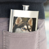 Schönes Husky Throw Kissen Flachmann (Beispiel)