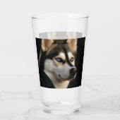 Schönes Husky Throw Kissen Glas (Rückseite)