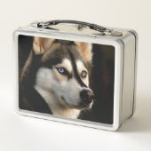 Schönes Husky Throw Kissen Metall Brotdose (Rückseite)