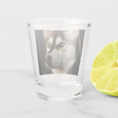 Schönes Husky Throw Kissen Schnapsglas (Rückseite)